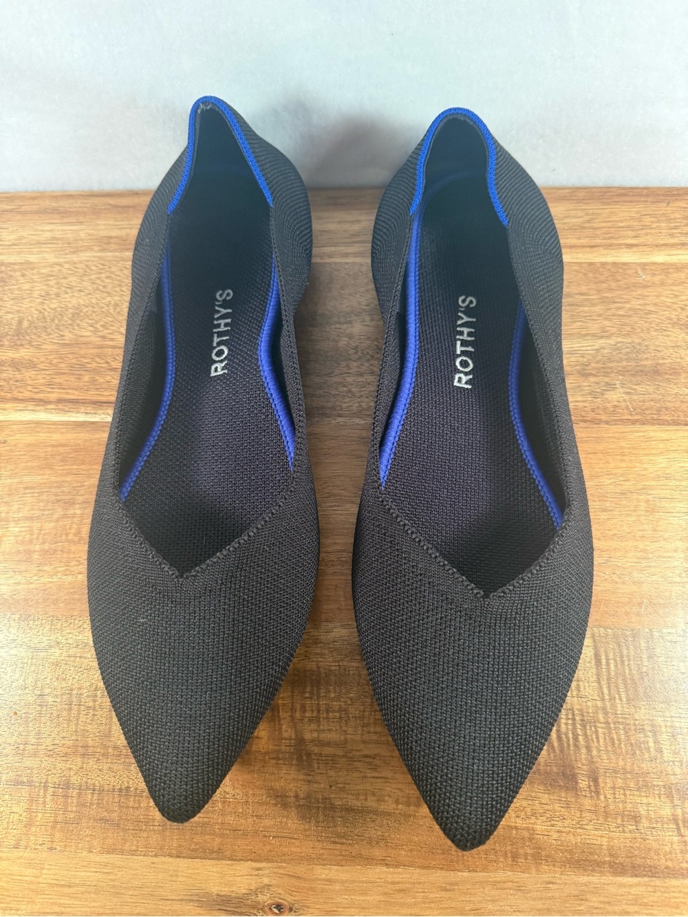 Rothy's Black Pointed Toe Knit Flats Size 10.5